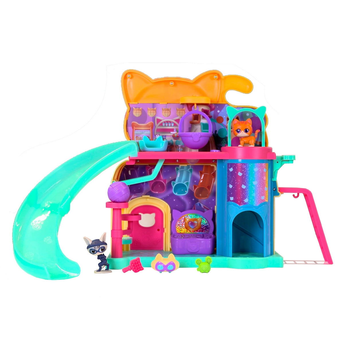 Super Kitties Purr 'N' Play Playset 2 Figuras Y Un Villano